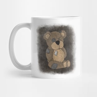 Scruffy patchwork bear illustration Mug